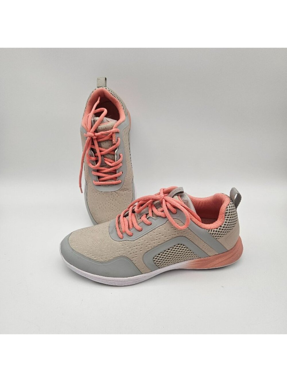 Vionic JoJo Ombre Comfort Sneakers Gray Coral Orange Womens Sz 9 NEW